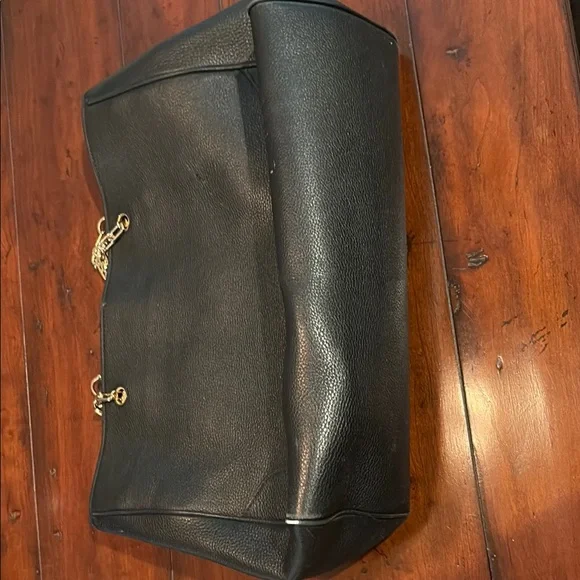 Tory Burch Marsden Black Leather Tote w/Gold Hardware - Picture 6 of 8